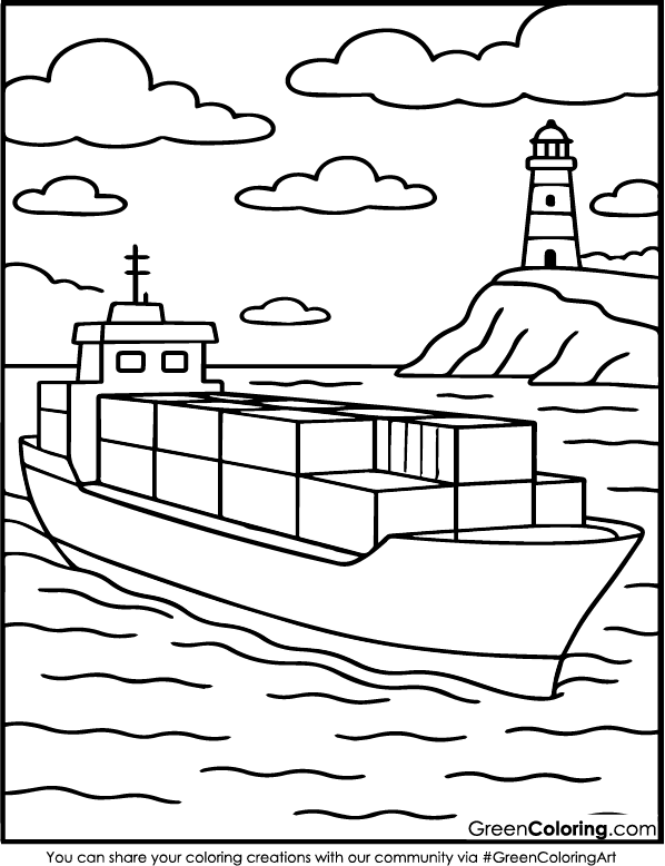 Download Free Printable Ship Coloring Pages PDF