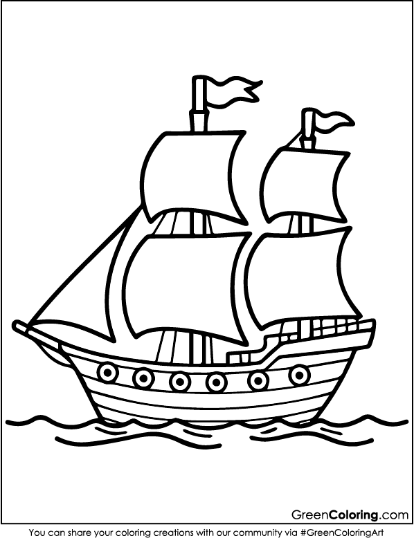 Ship Coloring Page