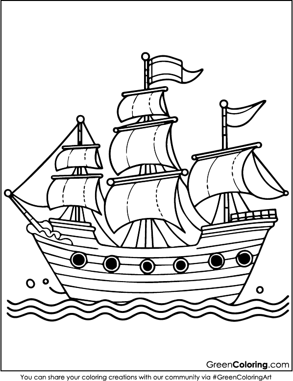 Ship Coloring Sheets
