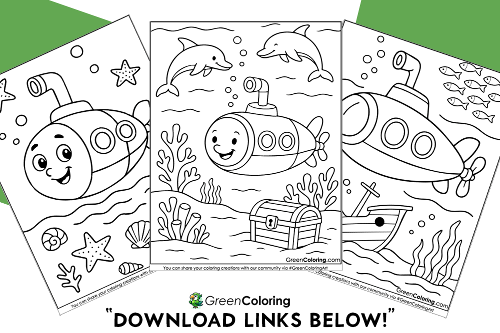 Submarine Coloring Sheets