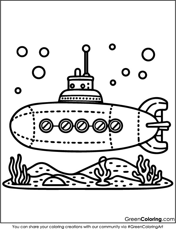 Submarine Coloring Page