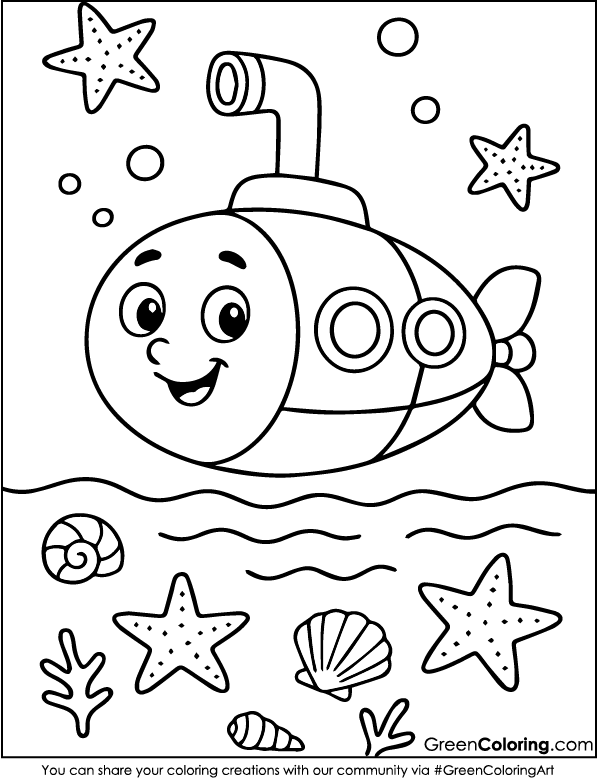 Submarine Coloring Pages