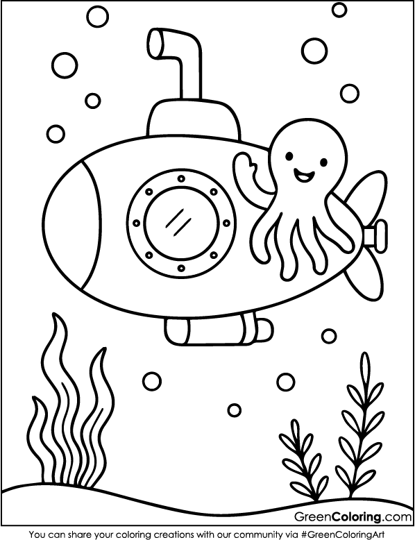 Free Printable Submarine Coloring Pages PDF