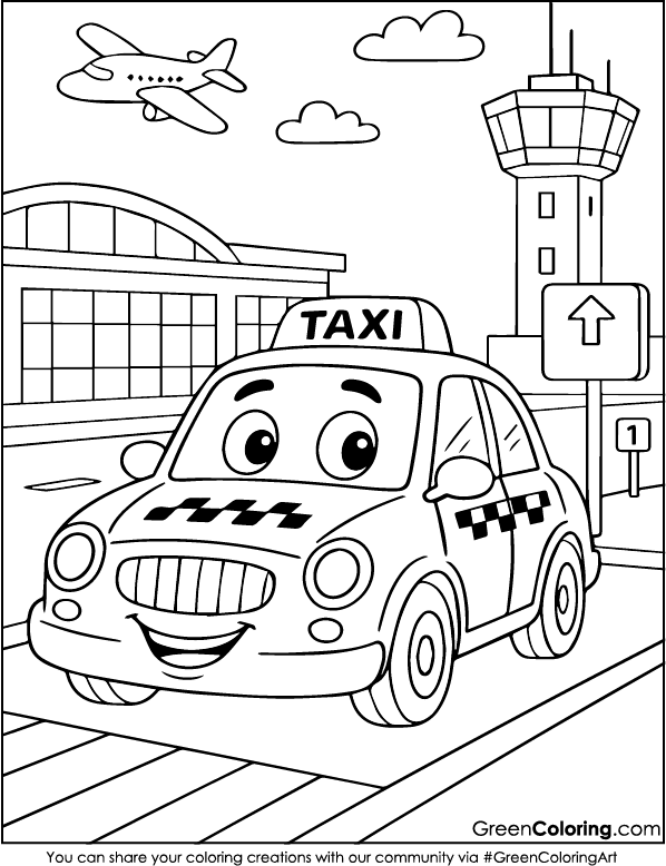 Taxi Coloring Pages