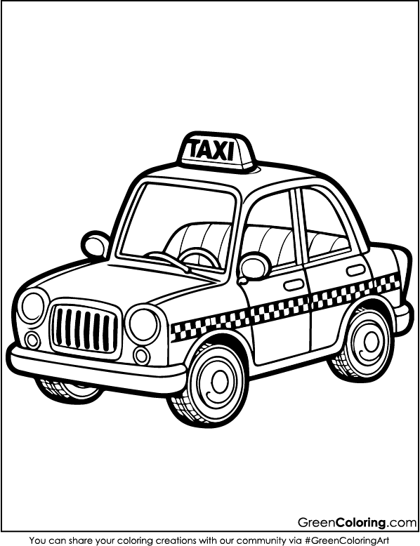 Free Printable Taxi Coloring Pages PDF