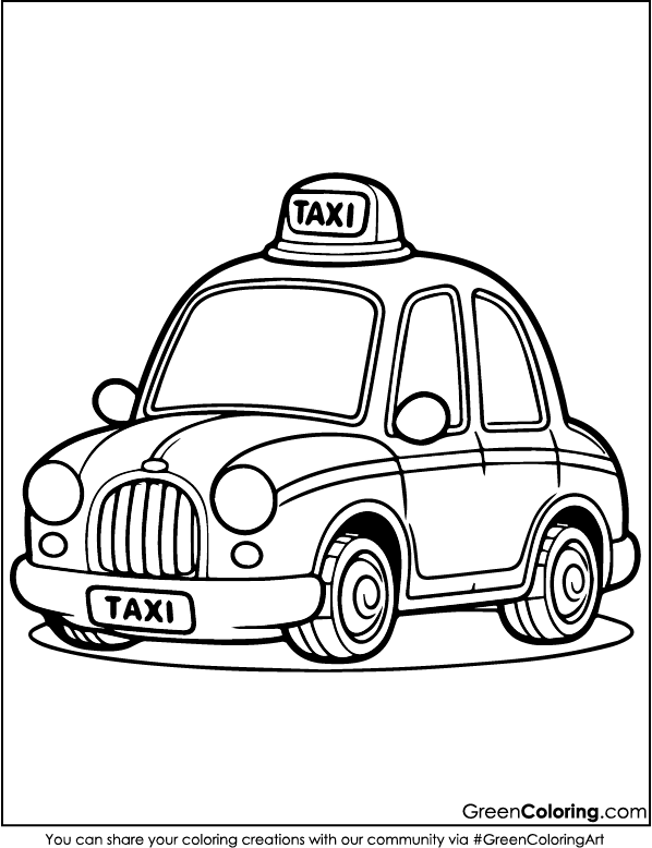 Taxi Coloring Pages