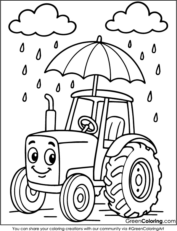 Tractor Coloring Pages PDF