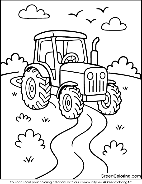 Free Printable Tractor Coloring Pages PDF