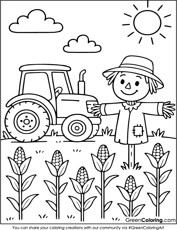 Free Printable Tractor Coloring Pages PDF