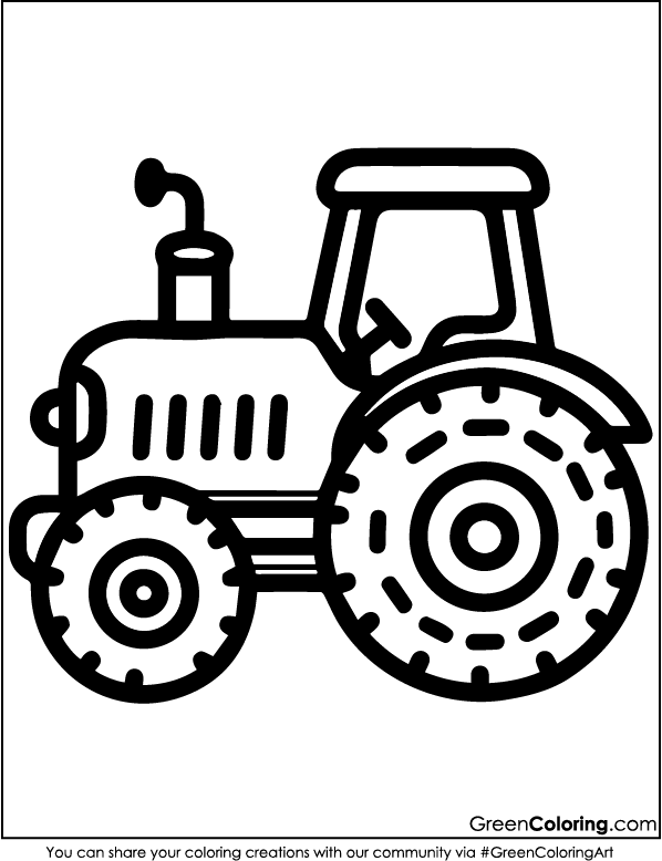 Download Free Printable Tractor Coloring Pages PDF