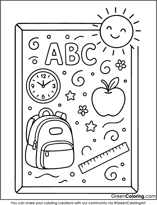 Back to School Coloring Page