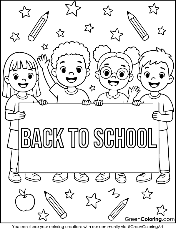 Free Back to School Coloring Page for Kids