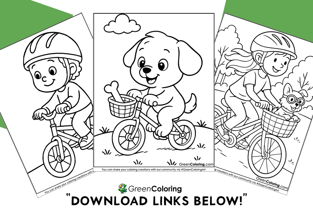 Download Free Bicycle Coloring Pages PDF