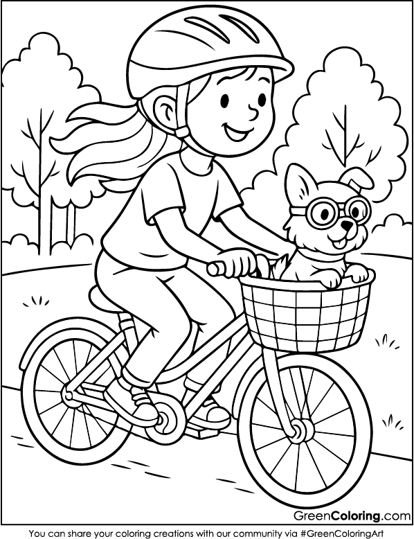 Download Free Printable Bicycle Coloring Sheets PDF