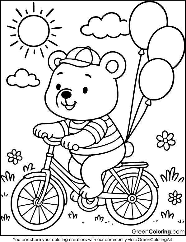 Download Free Bicycle Coloring Sheet PDF