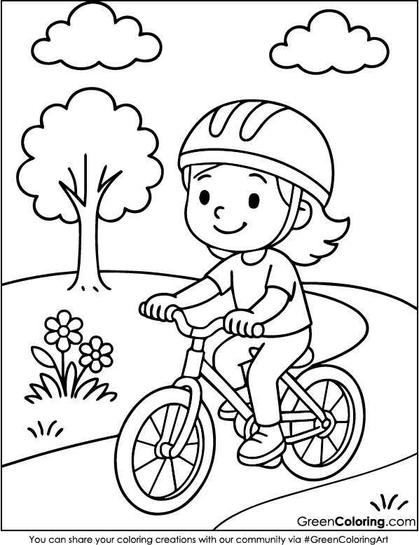 Free Printable Bicycle Coloring Pages PDF