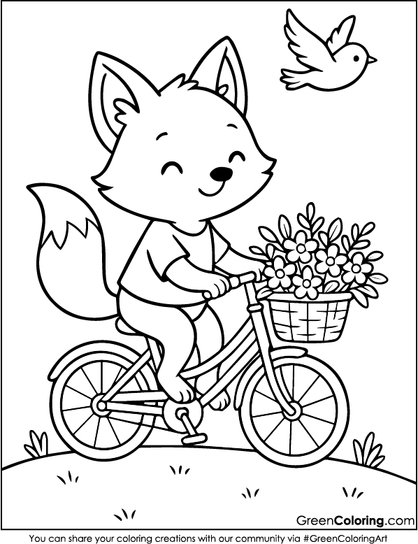 Download Free Printable Bicycle Coloring Pages PDF