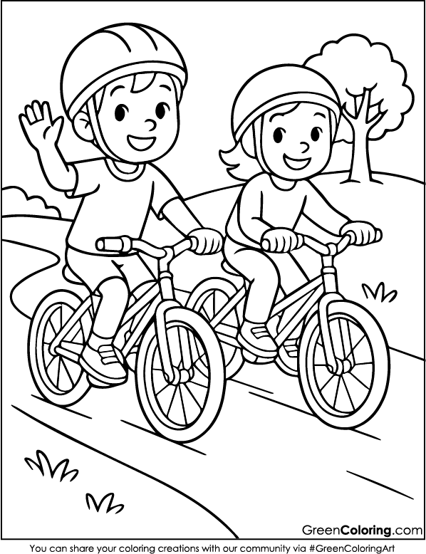 Free Printable Bicycle Coloring Page PDF