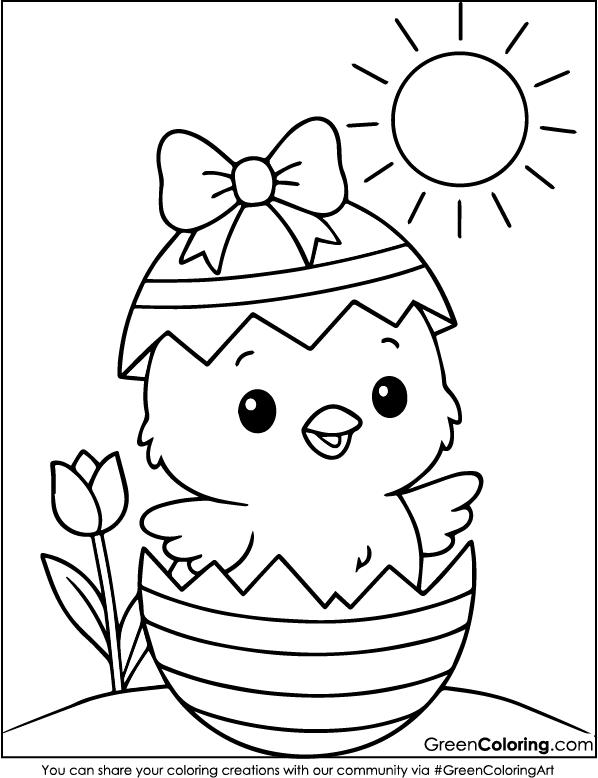 Simple Easter Coloring Pages for Kids and Toddlers