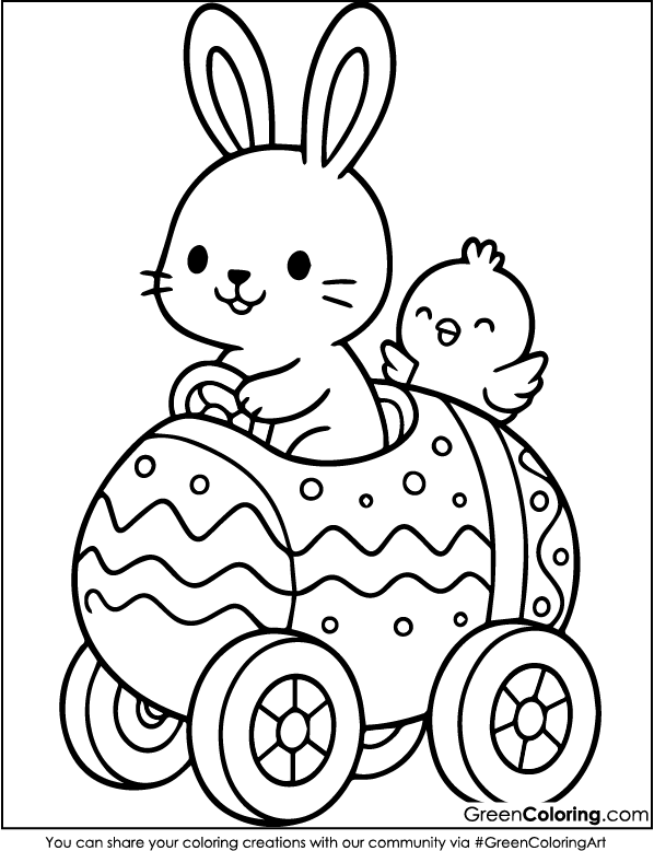 Simple Easter Coloring Pages for Kids and Toddlers