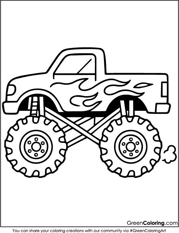 Download Monster Truck Coloring Pages for Kids