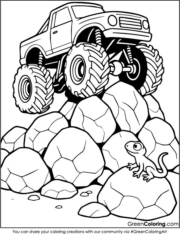 Free Monster Truck Coloring Pages PDF