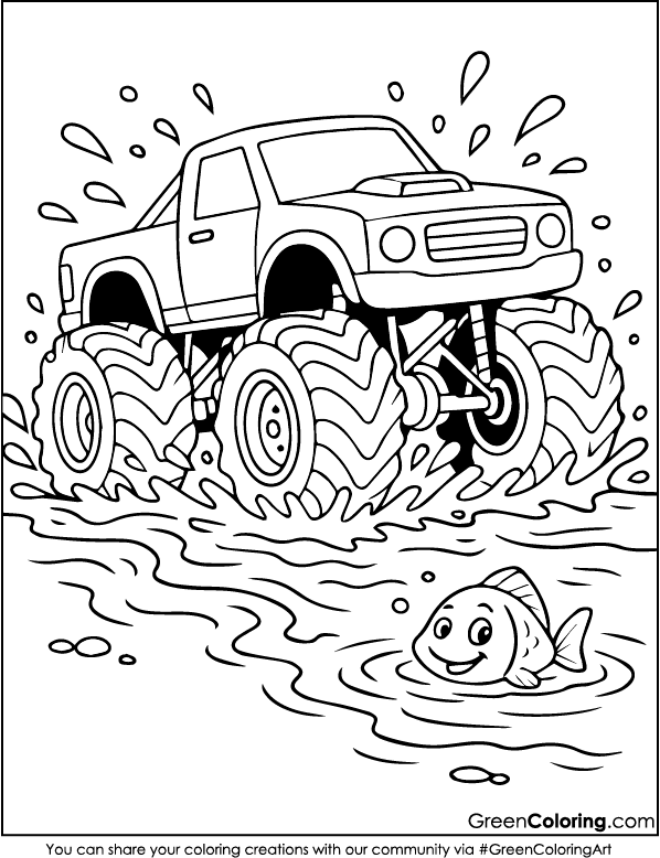 Printable Monster Truck Coloring Pages PDF