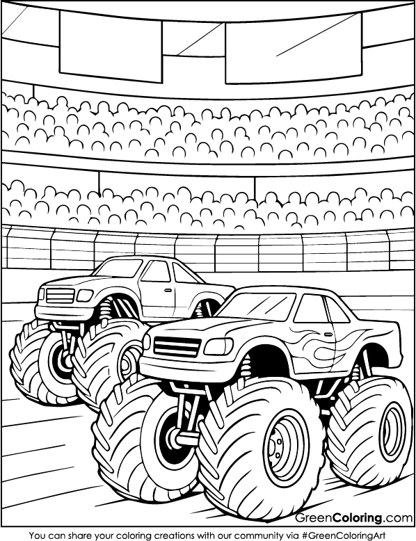 Printable Free Monster Truck Coloring Pages PDF