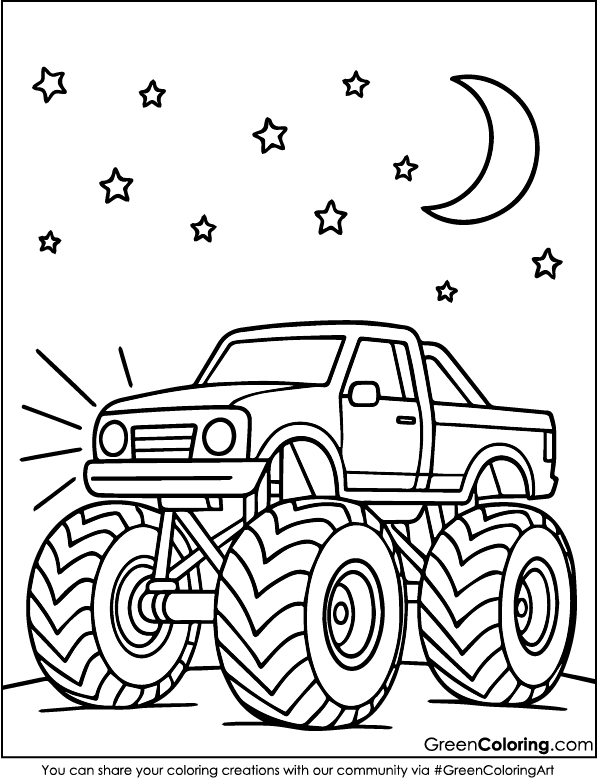 Printable Free Monster Truck Coloring Pages PDF