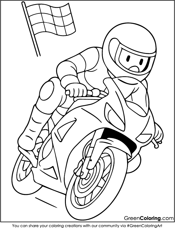 Motorcycle Coloring Pages for Kids and Adults