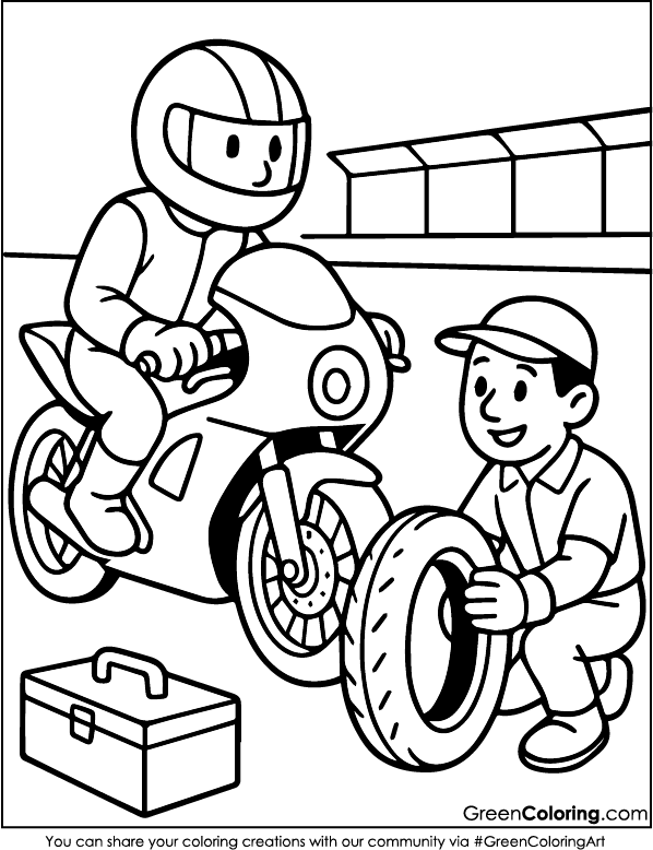 Motorcycle Coloring Pages PDF