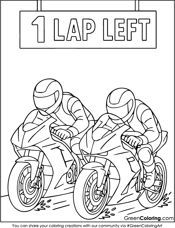 Printable Motorcycle Coloring Pages PDF