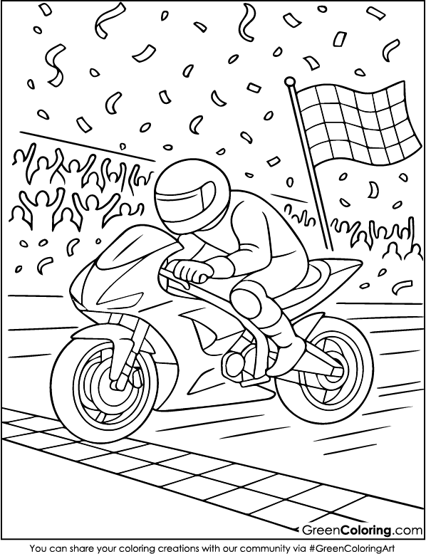 Free Printable Motorcycle Coloring Pages PDF