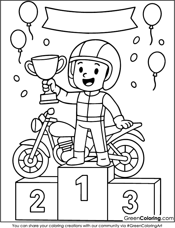Free Printable Motorcycle Coloring Page PDF