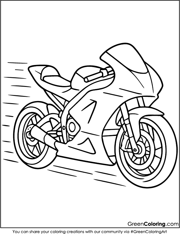 Free Printable Motorcycle Coloring Sheets PDF