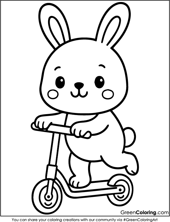 Cute Scooter Coloring Pages PDF