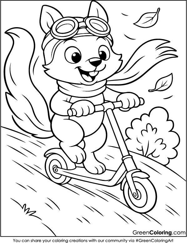 Printable Scooter Coloring Pages PDF