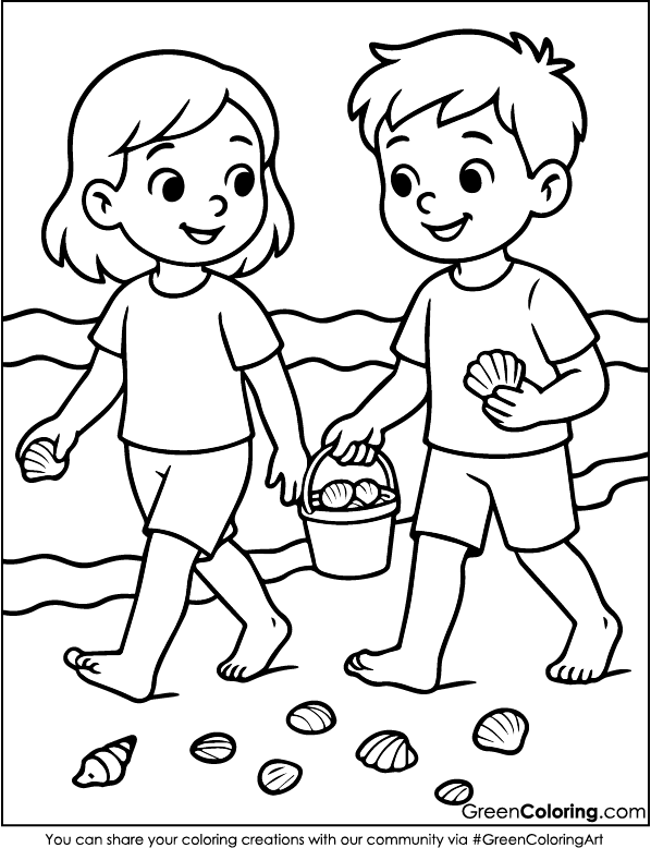 Simple Summer Coloring Pages for Kids