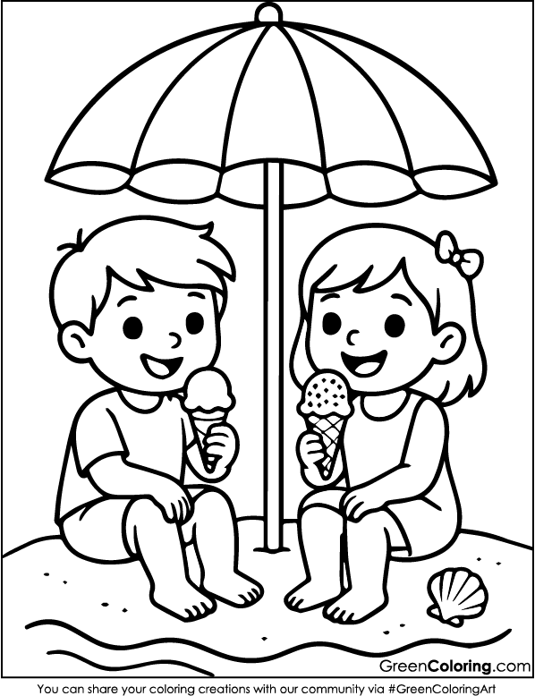 Free Printable Summer Coloring Page PDF