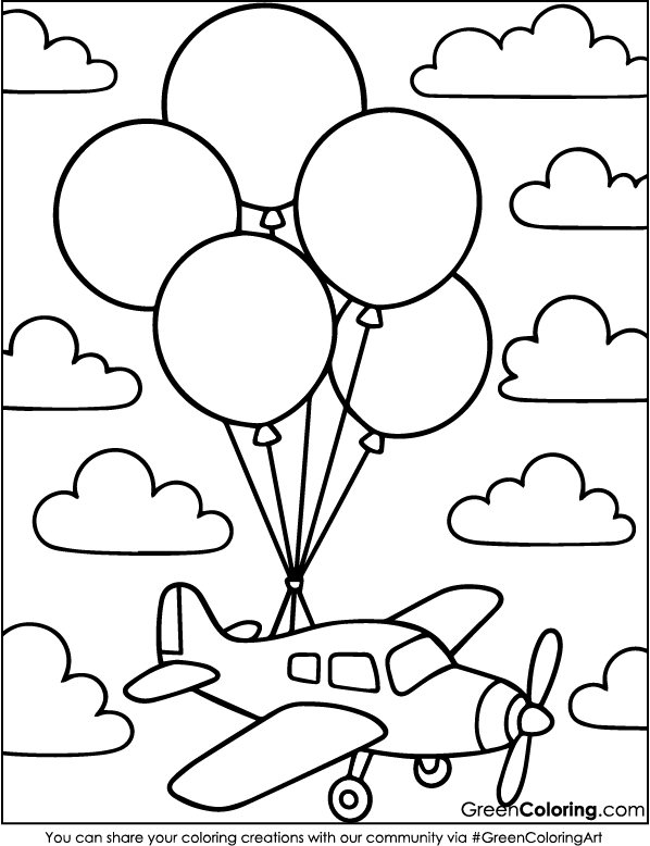 Download Free Airplane Coloring Sheets Printable PDF