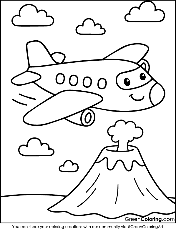 Download Free Airplane Coloring Pages Printable PDF