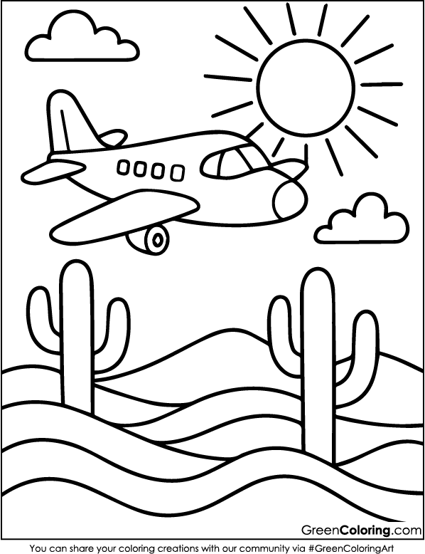 Download Free Airplane Coloring Pages Printable PDF