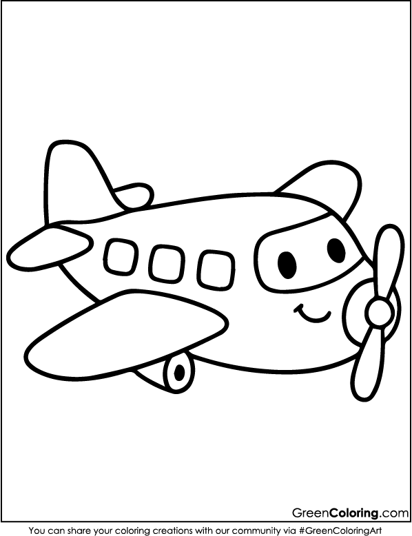 Download Free Airplane Coloring Pages Printable PDF