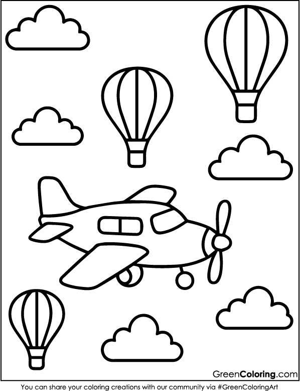 Download Free Airplane Coloring Sheets Printable PDF