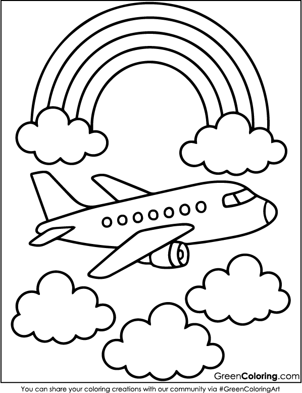 Download Free Airplane Coloring Sheets Printable PDF
