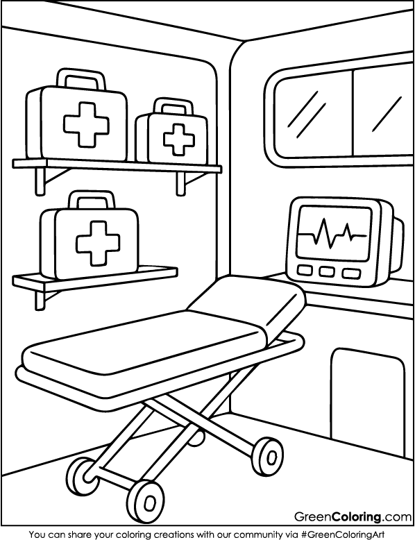 Ambulance Coloring Sheets