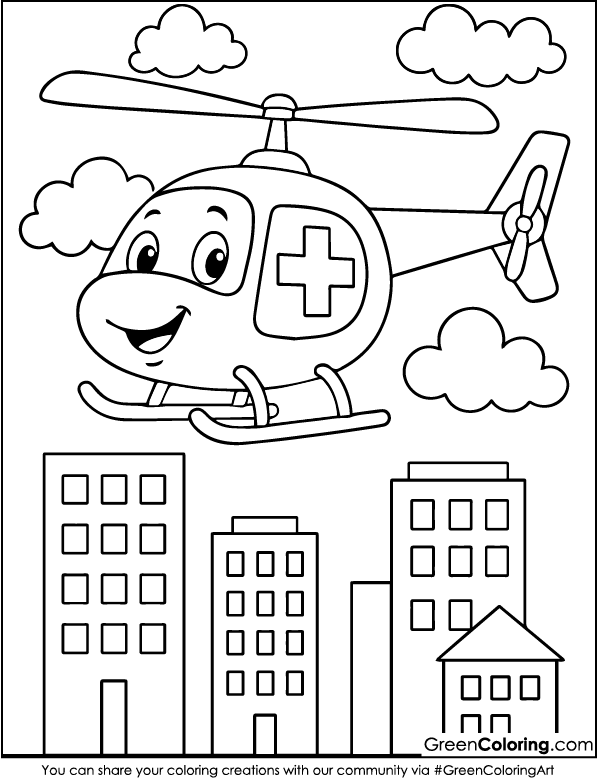 Download Free Printable Ambulance Coloring Pages PDF