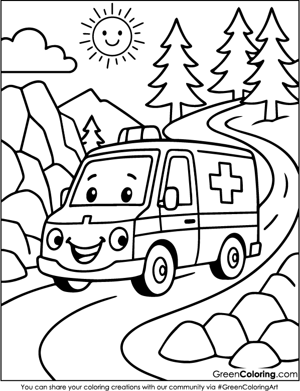 Ambulance Coloring Pages