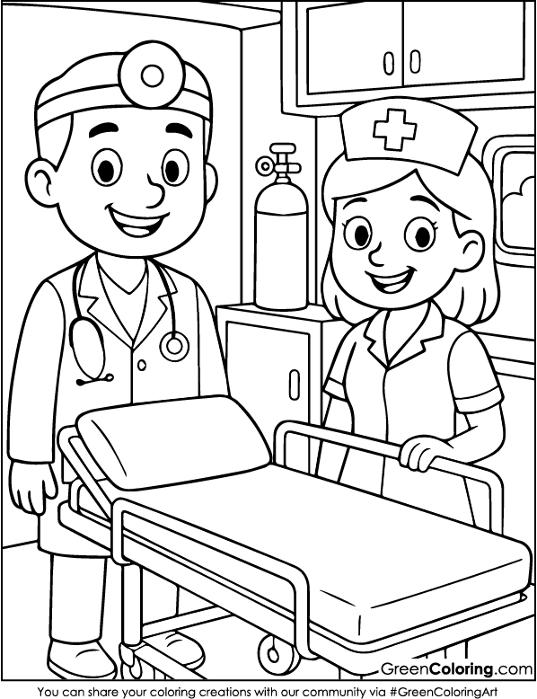 Free Printable Ambulance Coloring Pages PDF