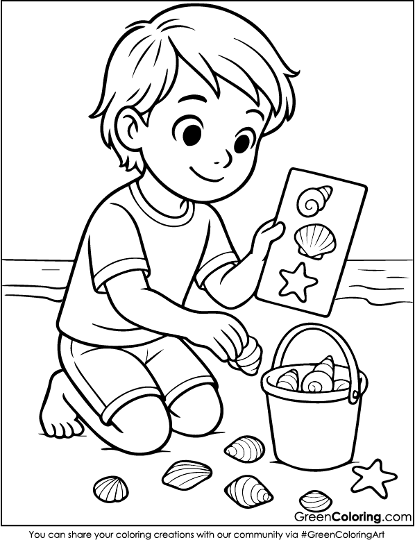 Free Beach Coloring Page